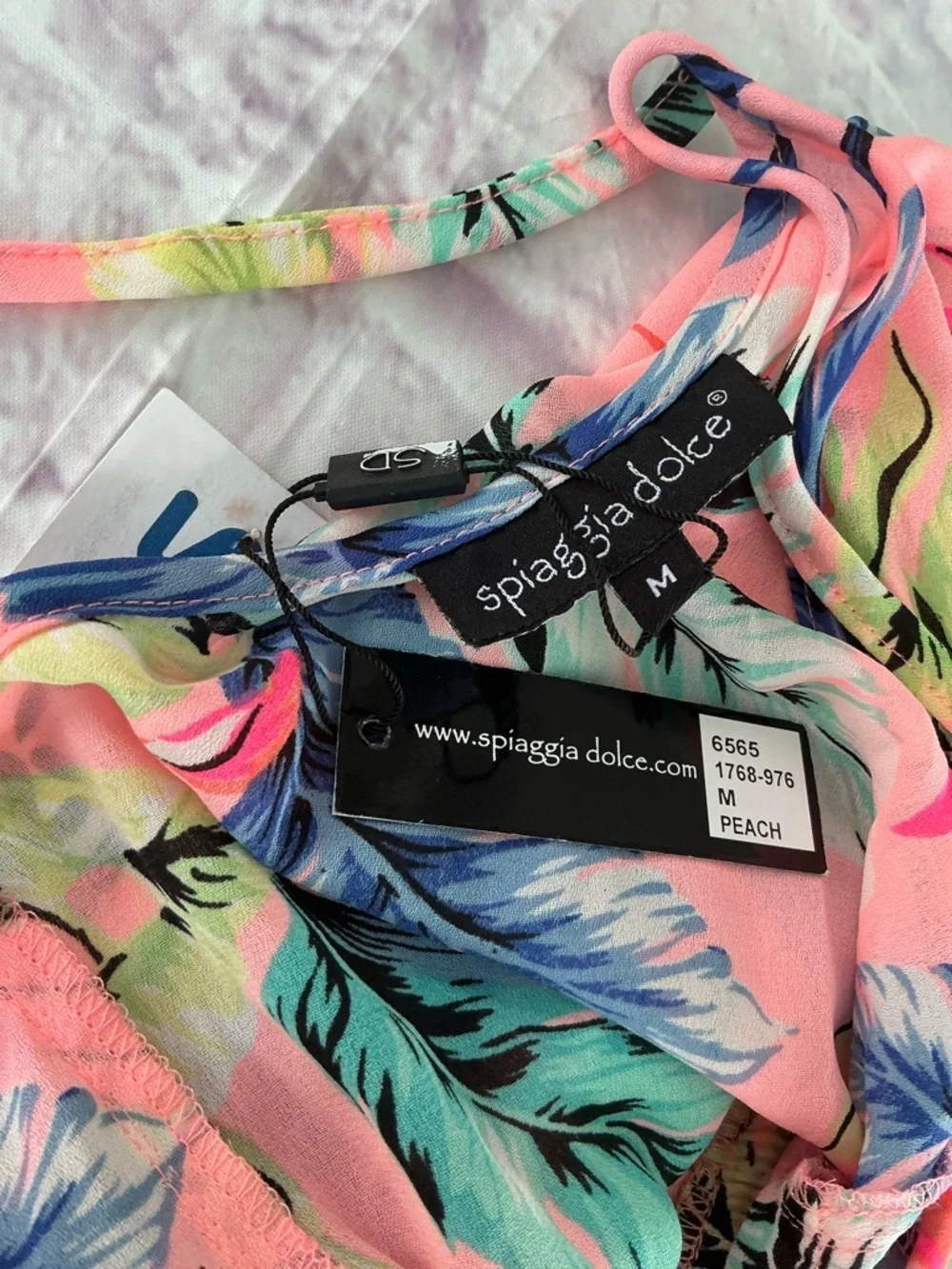 Girls' Tropical Print Pink One-Piece Romper